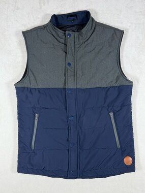 Men's Swannies Golf Two-Tone Quilted Puffer Vest - Navy & Gray Performance Prep